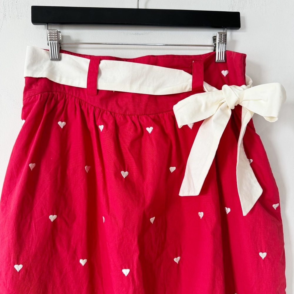 eshakti Red Embroidered Heart Skirt Retro Valentines XL 16 - Picture 2 of 9